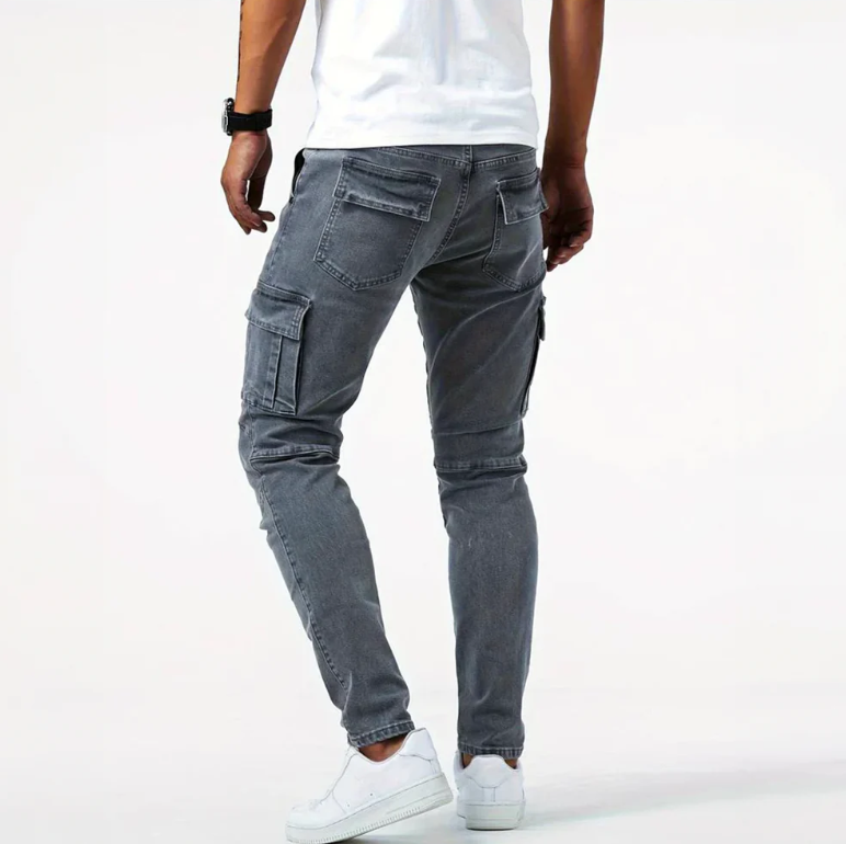 Cargo Jeans - Slim Fit - Stretchy - Skinny Jeans - Heren Cargo Broek-Boetiek Moda