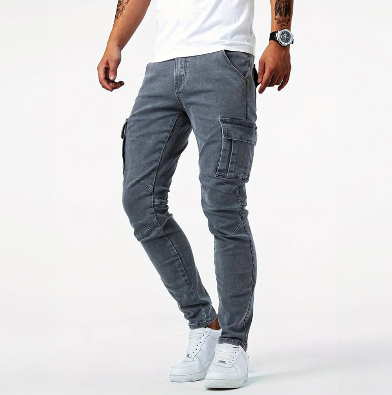 Cargo Jeans - Slim Fit - Stretchy - Skinny Jeans - Heren Cargo Broek-Boetiek Moda