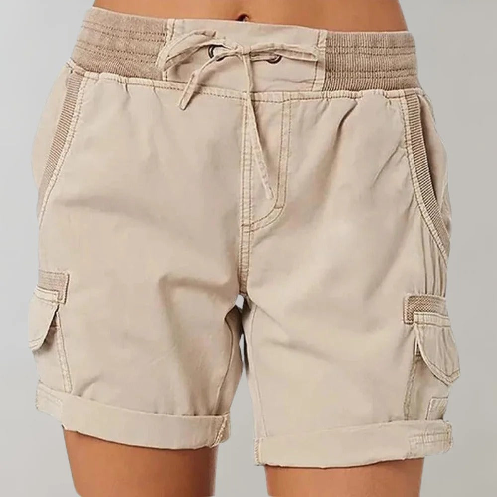 Cargo Shorts - Hoge Taille - Trekkoord - Casual shorts - Dames shorts-Boetiek Moda