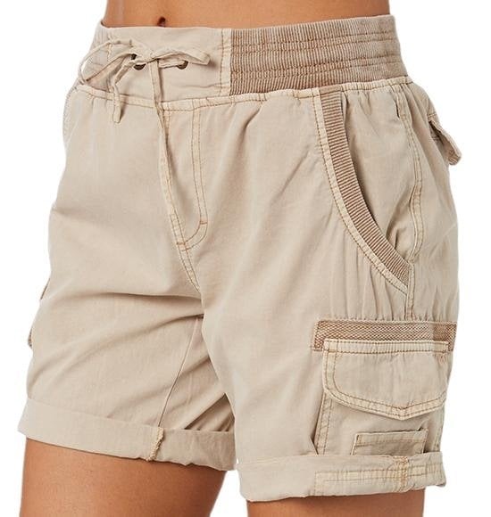 Cargo Shorts - Vrijetijdsshort met hoge taille en koord voor dames-Boetiek Moda