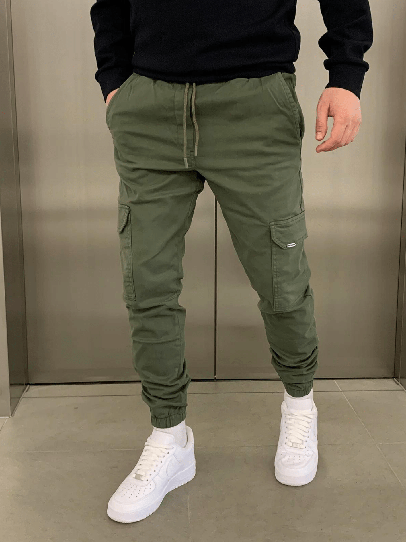 Cargo joggingbroek - Slim fit - Trekkoord - Cargobroek - Herenbroek-Boetiek Moda