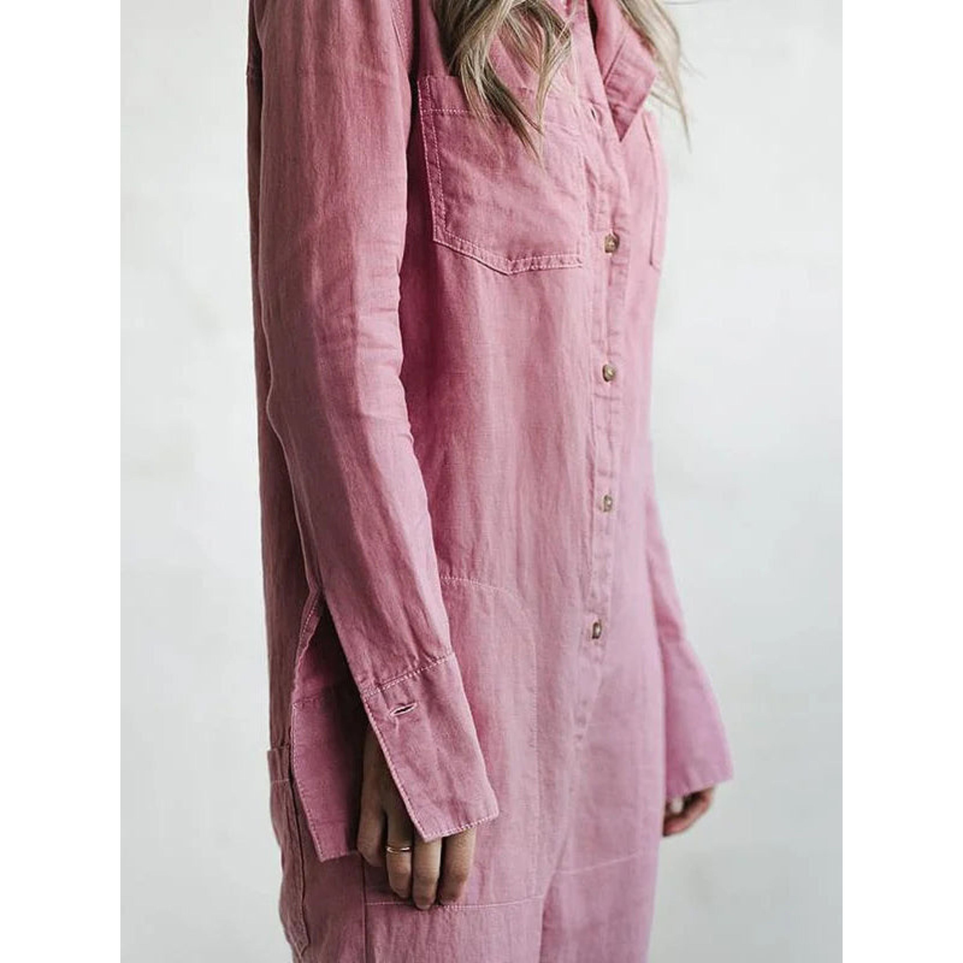 Casual Jumpsuit - Lange Mouw - Button-Up - Boilersuit - Dames Jumpsuit-Boetiek Moda