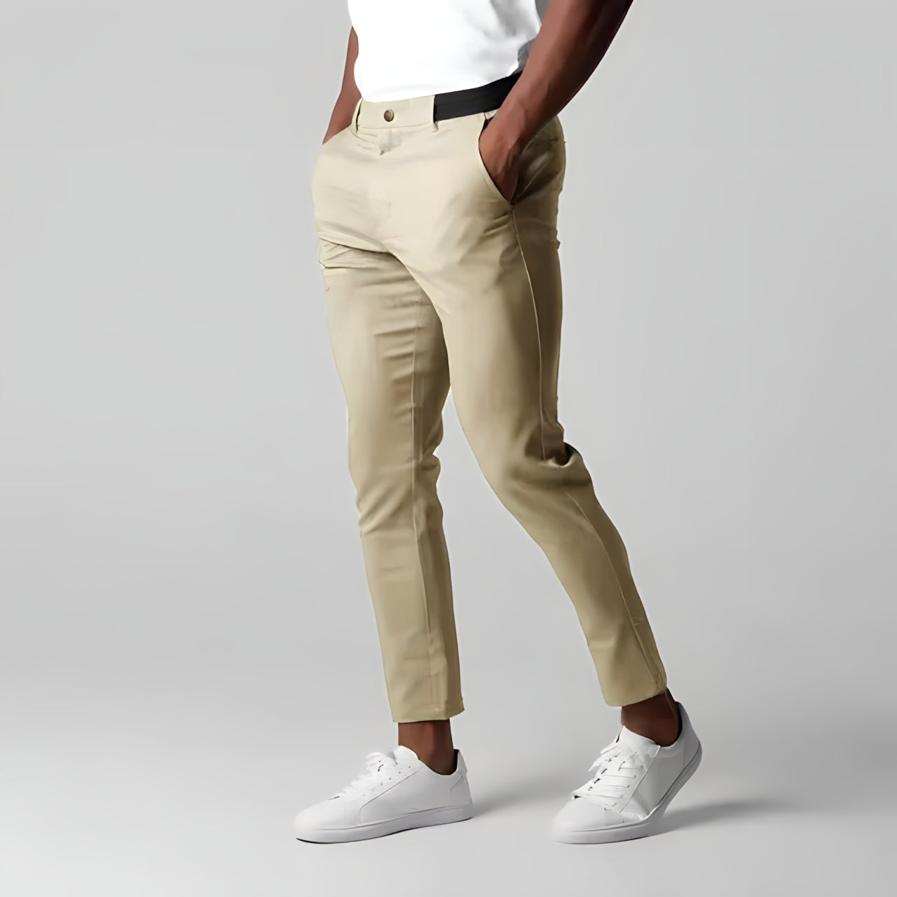 Chino Broek | Elastische Taille | Stretchy | Skinny Chinos | Heren Chinos-Boetiek Moda