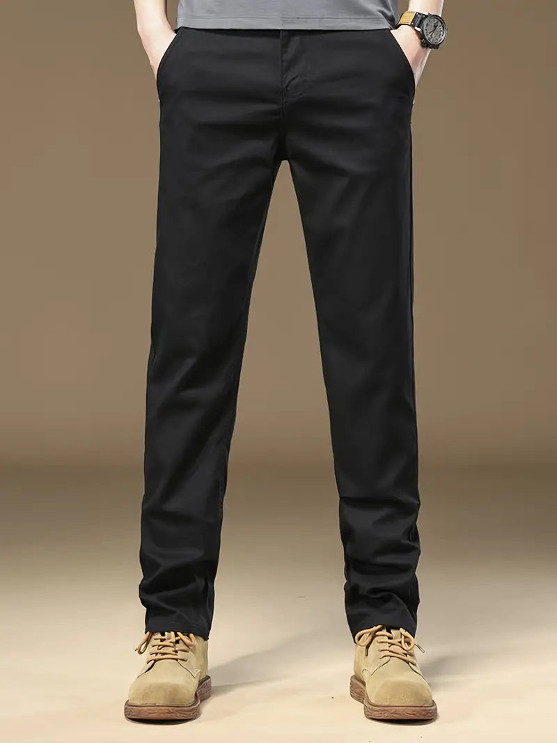 Chino broek - Herenbroek met rechte pijpen en stretch-Boetiek Moda