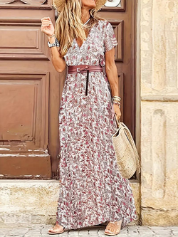 Cilla Maxi Jurk | Bedrukt Boho jurk voor de zomer-Boetiek Moda