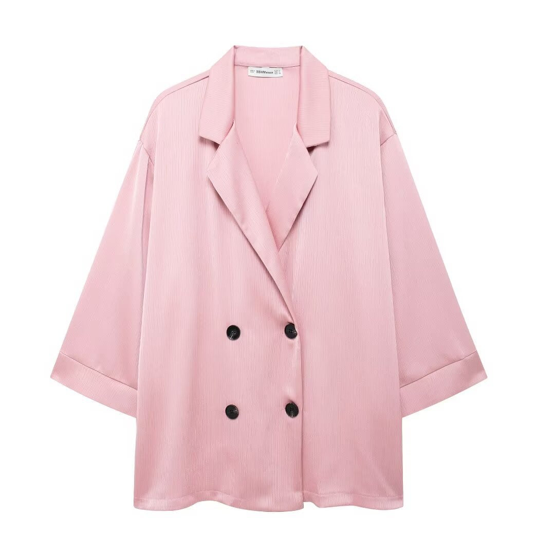 Co-Ord Set | Oversized | Wijde pijpen | Blazer en broek set | Tweedelige set voor dames-Boetiek Moda