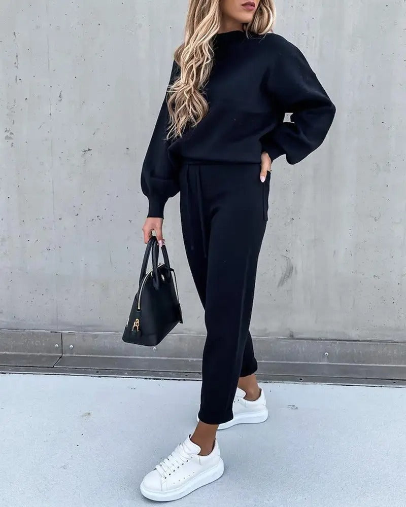 Co-Ord Set - Vrouwensweater en -broek Tweedelige Loungewear Set-Boetiek Moda