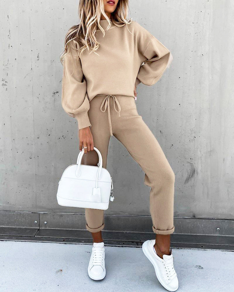 Co-Ord Set - Vrouwensweater en -broek Tweedelige Loungewear Set-Boetiek Moda