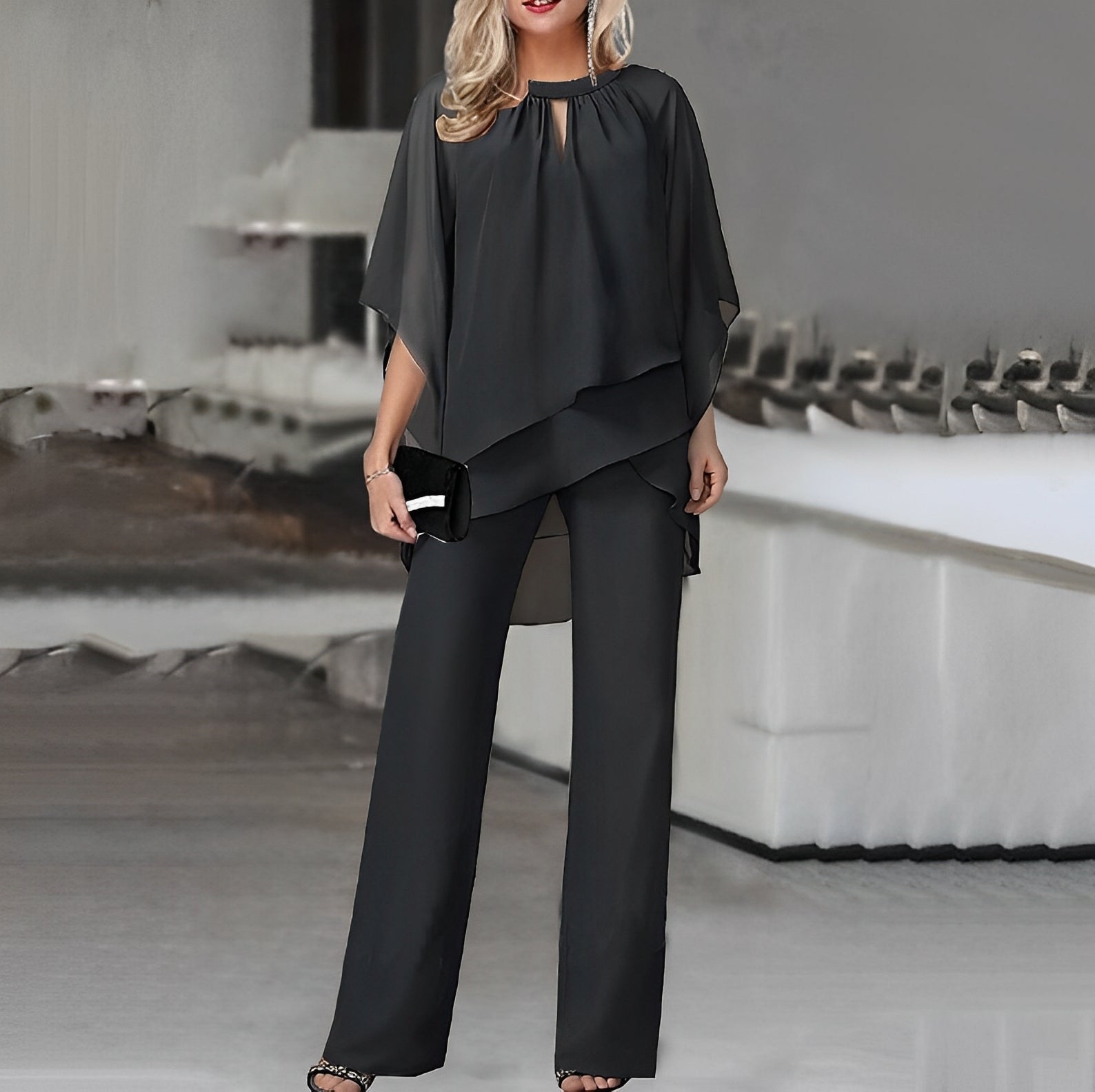 Co-Ord set - Elegante damesblouse en broek tweedelige set-Boetiek Moda