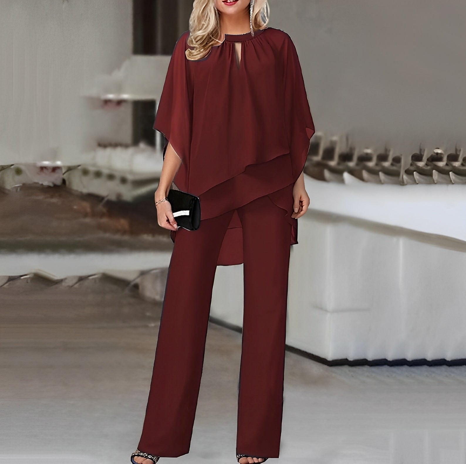 Co-Ord set - Elegante damesblouse en broek tweedelige set-Boetiek Moda