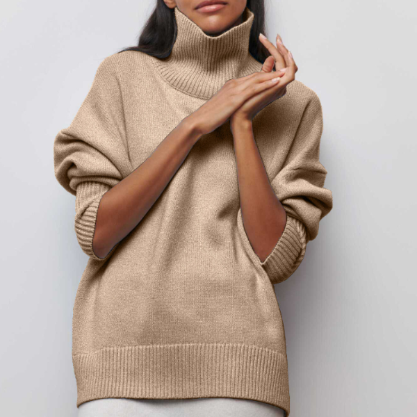 Coltrui - Hoge Hals - Oversized - Gebreide Trui - Dames Knitwear-Boetiek Moda