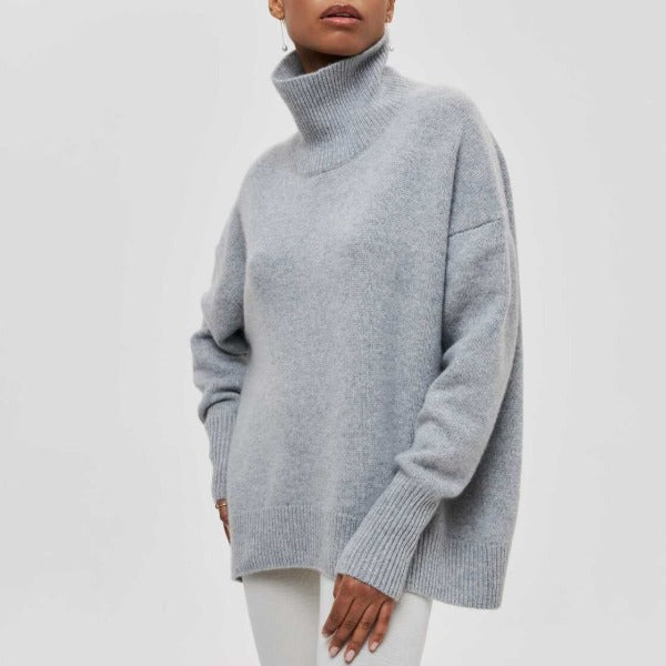 Coltrui - Hoge Hals - Oversized - Gebreide Trui - Dames Knitwear-Boetiek Moda