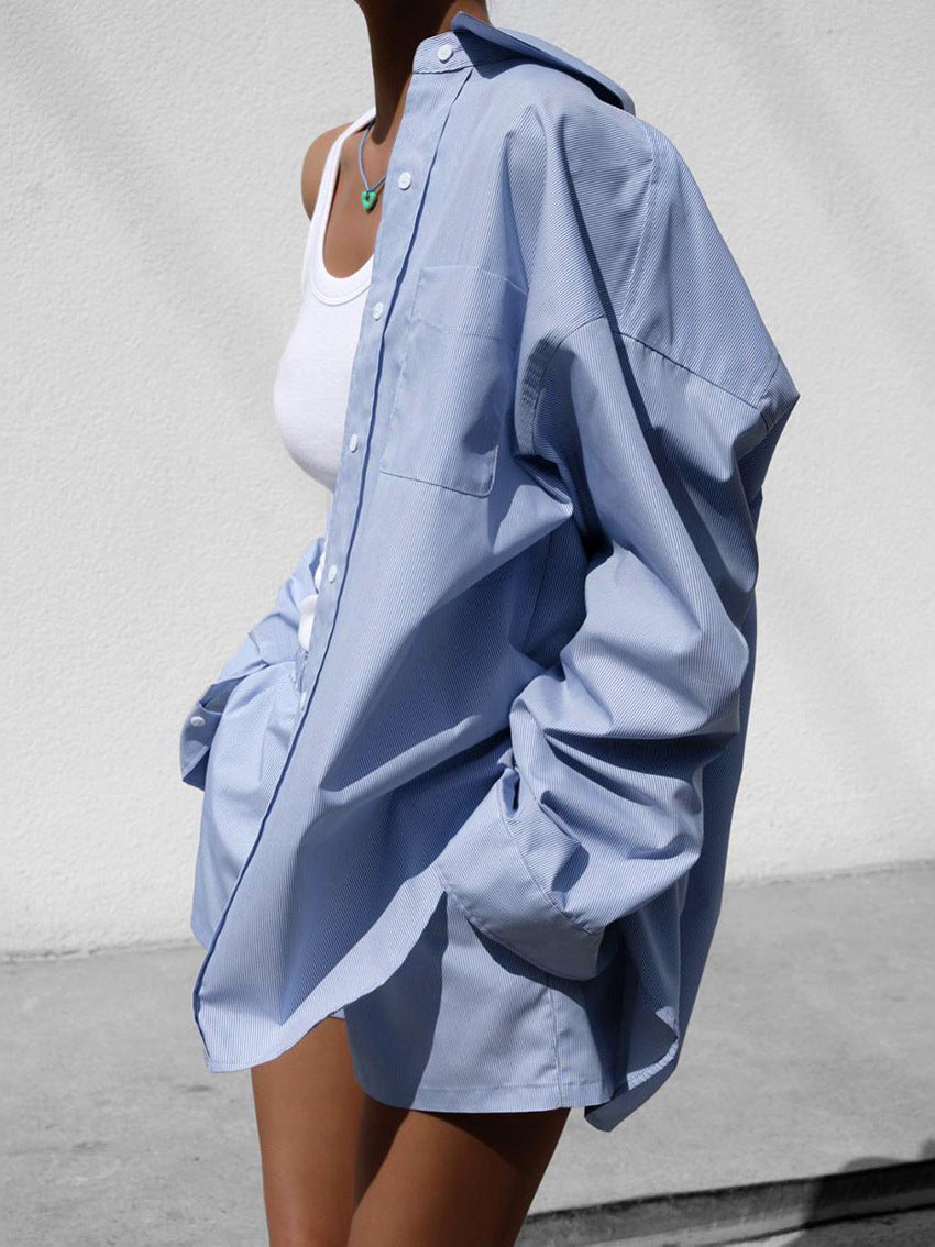 Coordingset - Vrouwelijk oversized shirt en minishort tweedelige set voor de zomer-Boetiek Moda