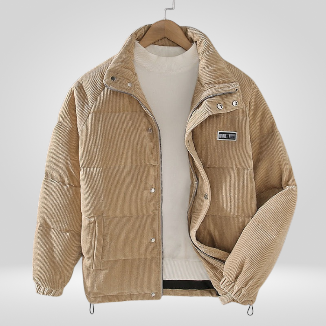 Cordjas | Gewatteerd | Rits | Donsjas | Winterjas voor mannen-Boetiek Moda