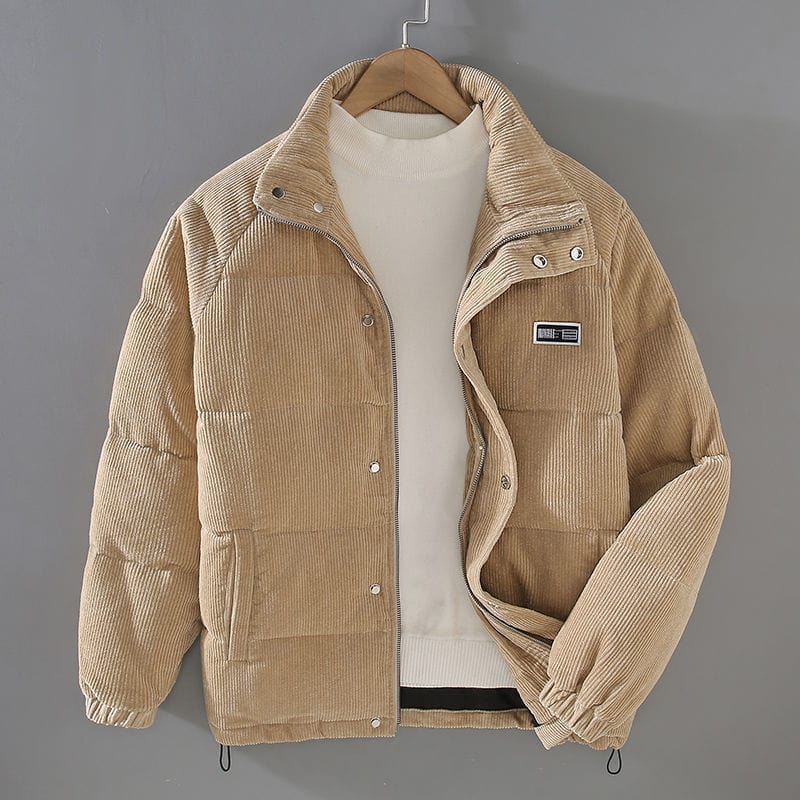 Corduroy Jas - Warm - Zip-Up - Pufferjas - Heren Winterjas-Boetiek Moda