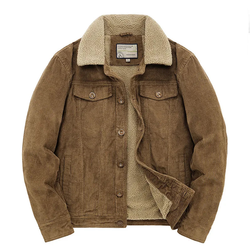 Corduroy Jas - Winterjas voor heren met sherpa fleece voering-Boetiek Moda