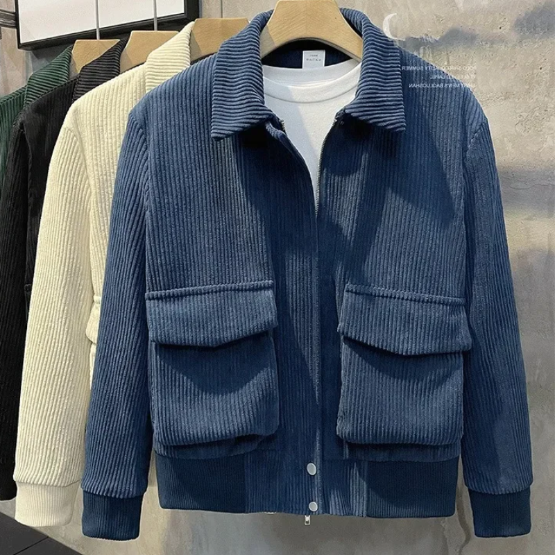 Corduroy Jas - Zakken - Kort - Corduroy Jassen - Herenjas-Boetiek Moda