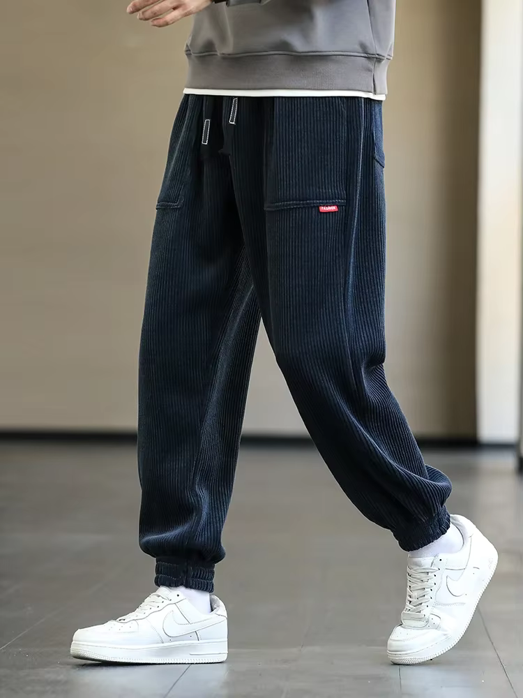 Corduroy broek - Baggy - Los model - Corduroy Joggers - Heren Joggers-Boetiek Moda