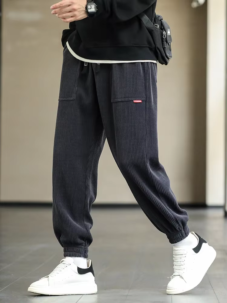 Corduroy broek - Baggy - Los model - Corduroy Joggers - Heren Joggers-Boetiek Moda