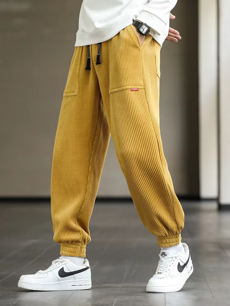 Corduroy broek - Baggy - Los model - Corduroy Joggers - Heren Joggers-Boetiek Moda