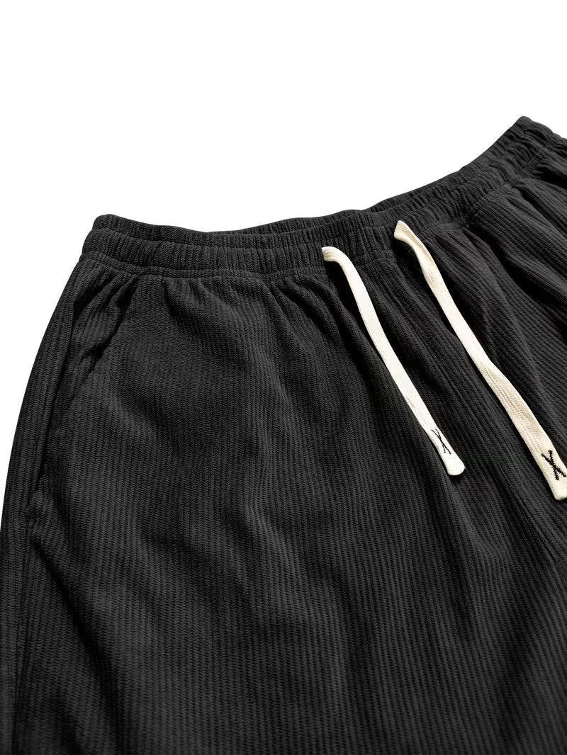 Corduroy broek - Casual herenbroek met trekkoord en rechte pijpen-Boetiek Moda