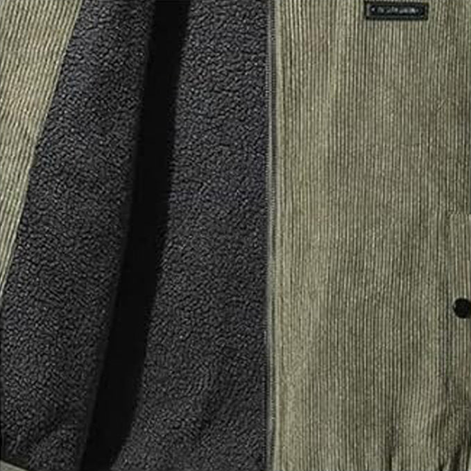 Corduroy jas - Fleece gevoerde winterjas voor mannen-Boetiek Moda