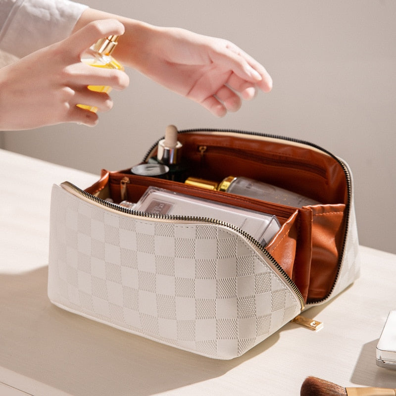 Cosmetische Tas - Reizen - Geruit - Make-uptas - Toilettas make-up-Boetiek Moda