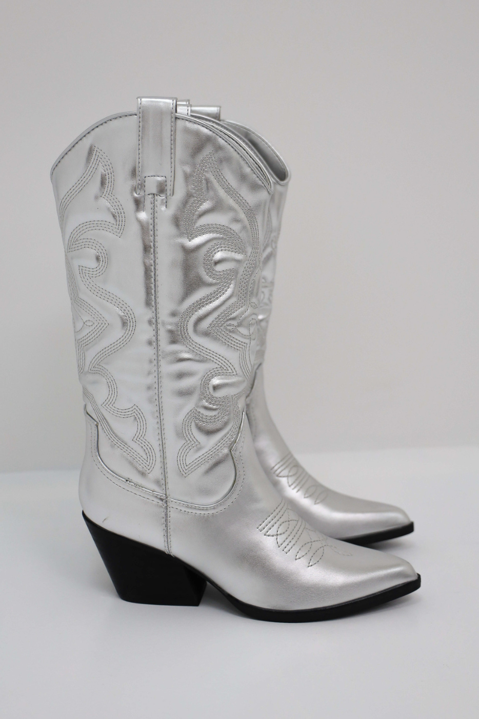 Cowboylaarzen - Blokhak - Halfhoge kuit - Cowgirllaarzen - Dameslaarzen-Boetiek Moda