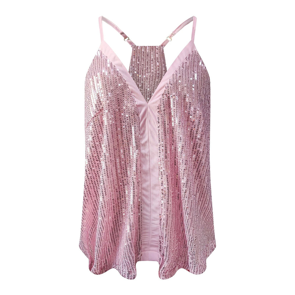 Cristina Glitter Top | Voeg wat schittering toe aan je outfit met deze pailletten party top-Boetiek Moda