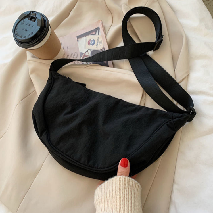 Crossbody Tas | Rits | Canvas | Halve Maan Tas | Damestassen-Boetiek Moda