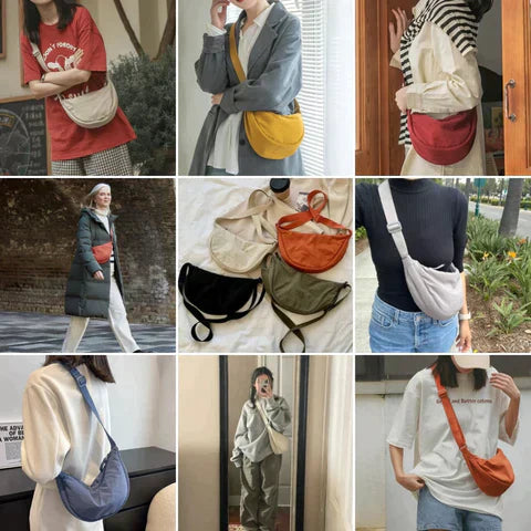 Crossbody tas - Vrouwen Halve Maan Schoudertas met Verstelbare Riem-Boetiek Moda