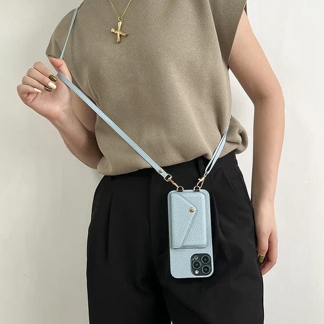 Crossbody telefoonhoesje | Verstelbare riem | Kunstleer | Kaarthouder telefoonhoesje | Telefoonhoesje voor dames-Boetiek Moda