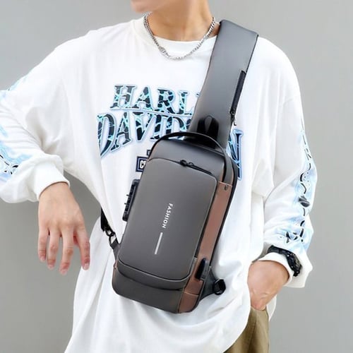 Crossbodytas voor mannen - Meerdere vakken - Slot - Anti-diefstal crossbodytas - Herentas crossbody-Boetiek Moda