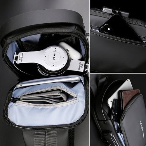 Crossbodytas voor mannen - Meerdere vakken - Slot - Anti-diefstal crossbodytas - Herentas crossbody-Boetiek Moda