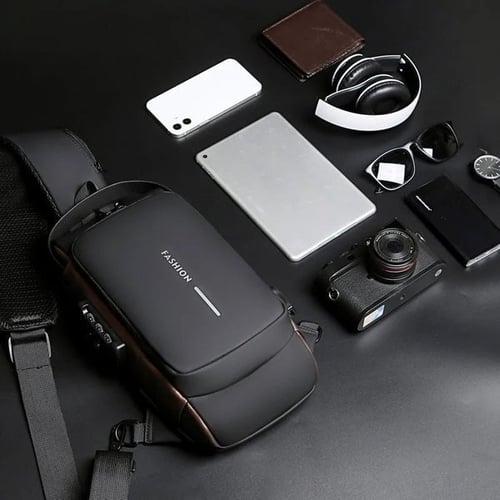 Crossbodytas voor mannen - Meerdere vakken - Slot - Anti-diefstal crossbodytas - Herentas crossbody-Boetiek Moda