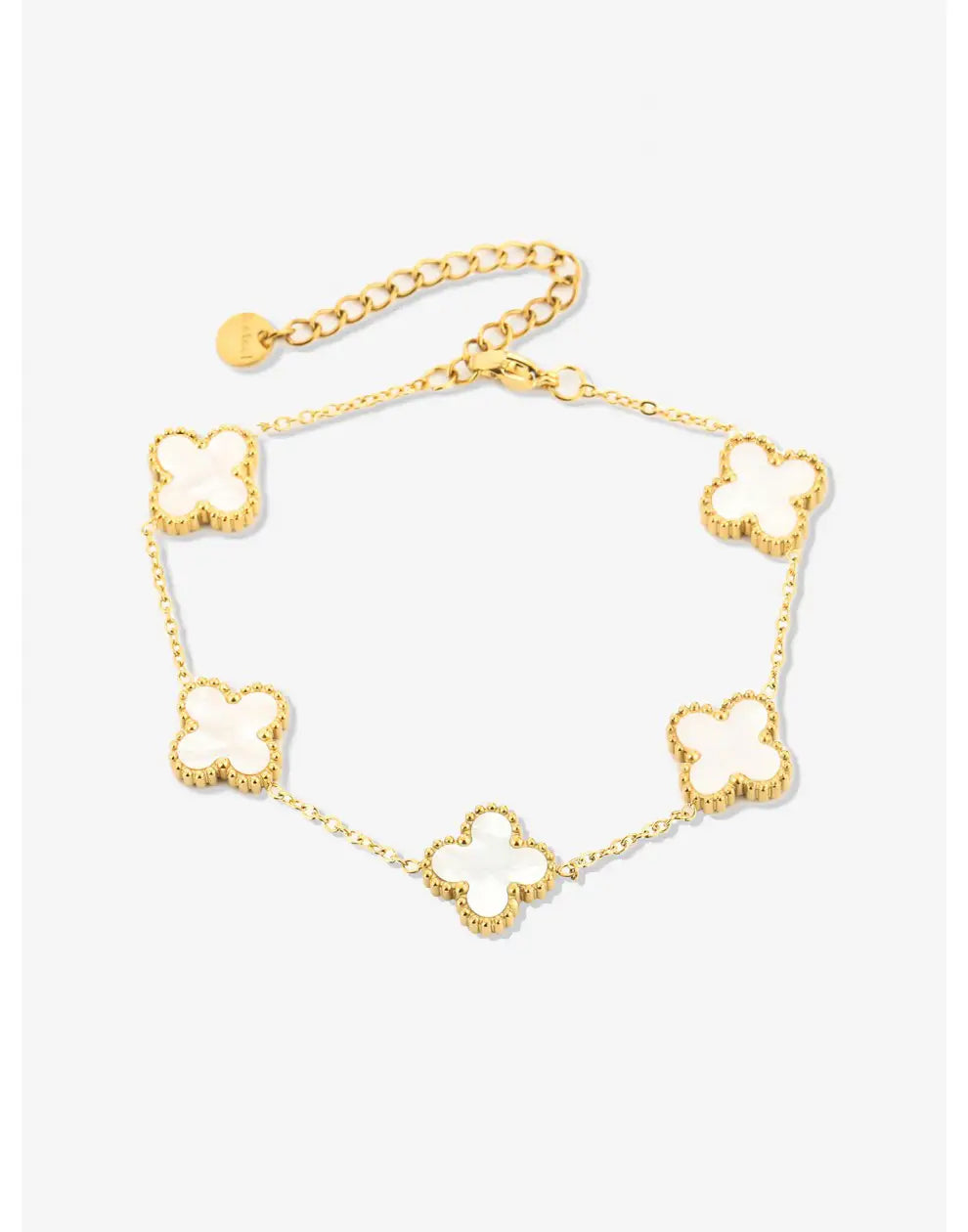 Damesarmband | Verstelbaar | Zilver | Gouden armband | Klaverarmband-Boetiek Moda