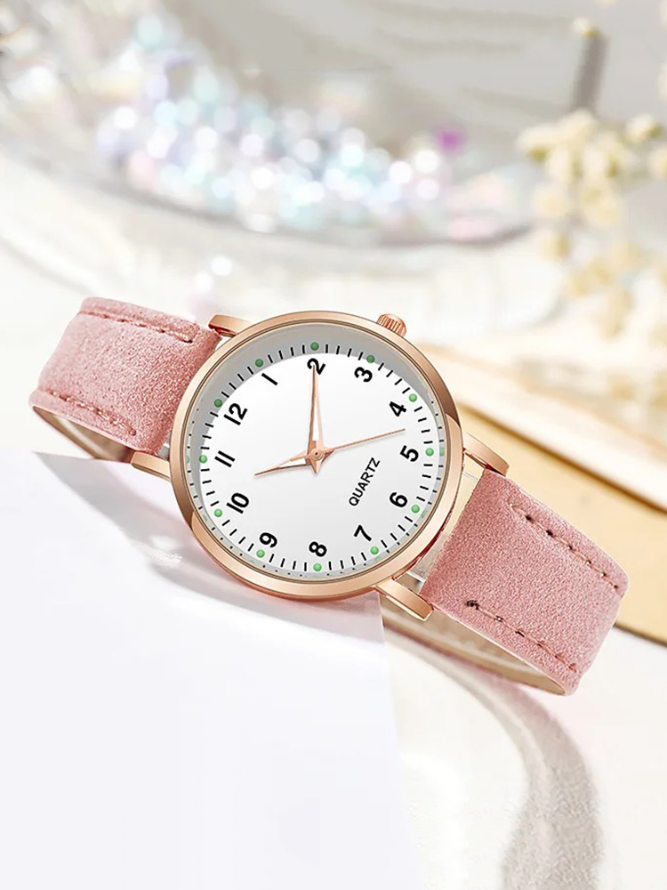 Dameshorloge - Rond - Kunstleren band - Quartzhorloge - Dameshorloges-Boetiek Moda