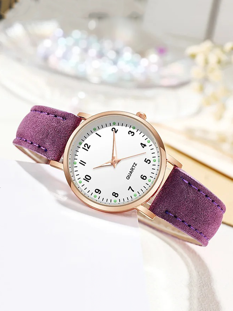 Dameshorloge - Rond - Kunstleren band - Quartzhorloge - Dameshorloges-Boetiek Moda