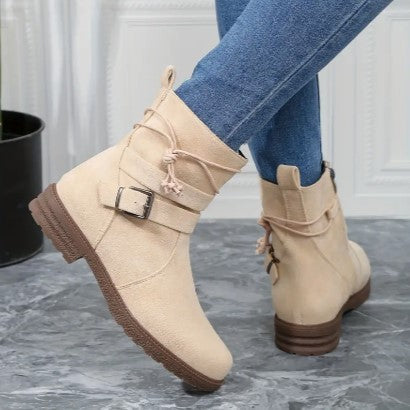 Dameslaarzen | Ritssluiting | Comfortabel | Suède Laarzen | Enkellaarzen-Boetiek Moda