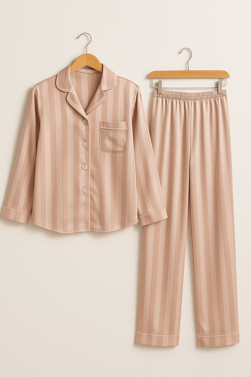 Damespyjama - Gestreepte - Lange mouwen - Satijnen pyjama - Pyjamaset-Boetiek Moda