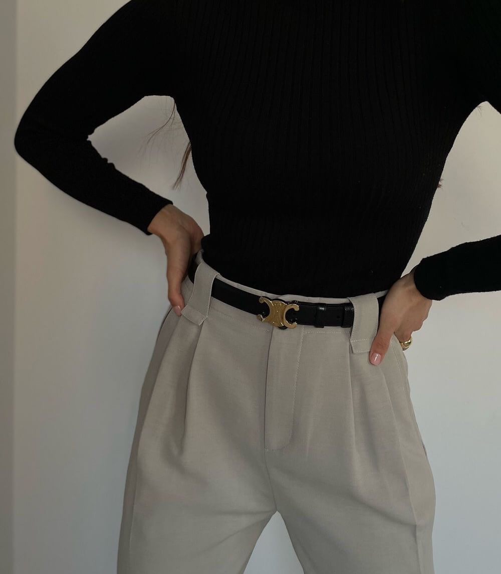 Damesriem - Dun - Elegant - Gouden gesp - Riemen voor dames-Boetiek Moda