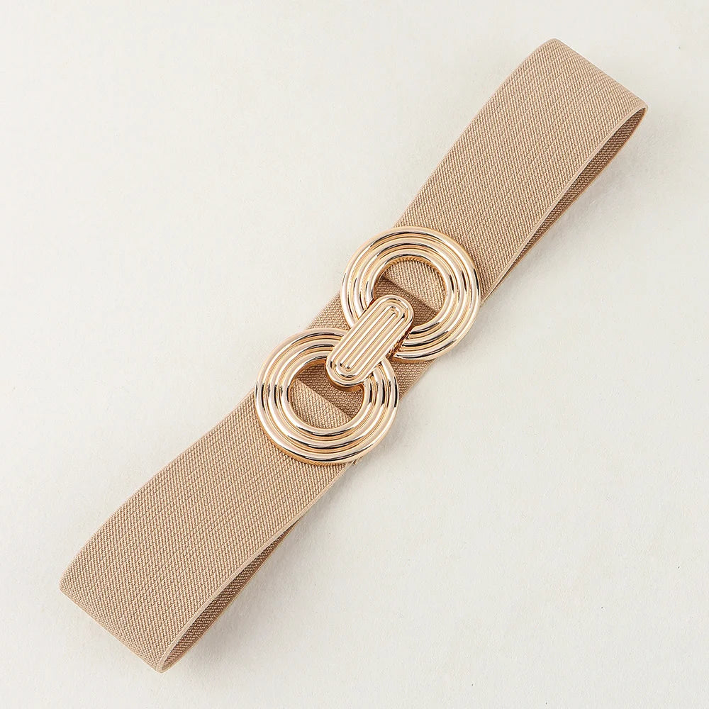 Damesriem - Stretch - Gouden gesp - Elastische riem - Tailleband-Boetiek Moda