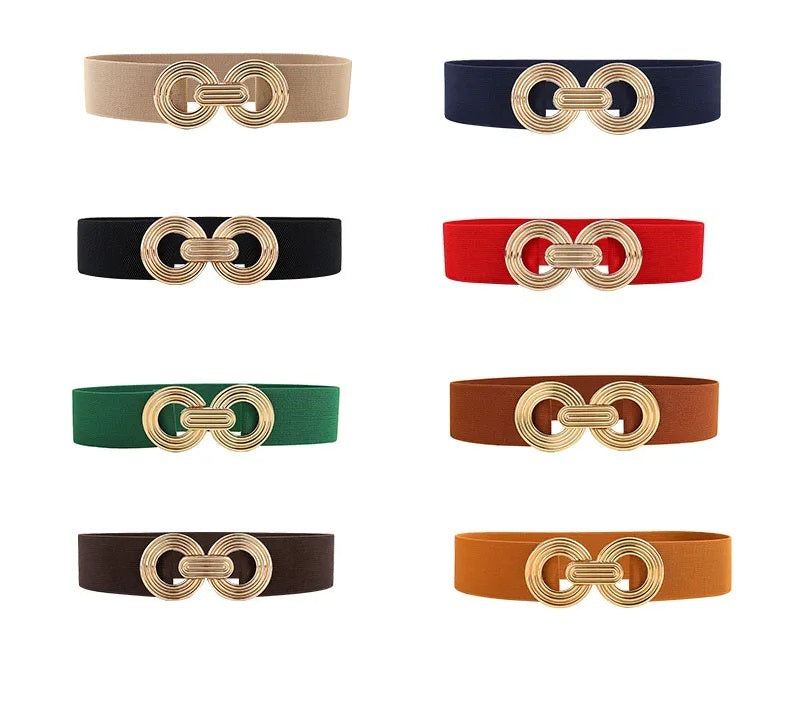 Damesriem - Stretch - Gouden gesp - Elastische riem - Tailleband-Boetiek Moda