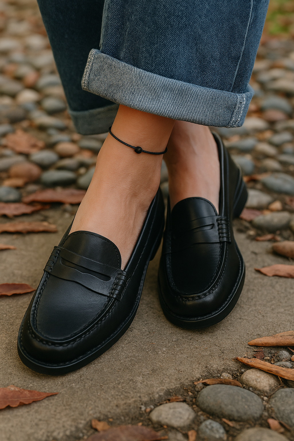 Damesschoenen Loafers - Zwart - Bruin - Leren Loafers - Damesschoenen-Boetiek Moda