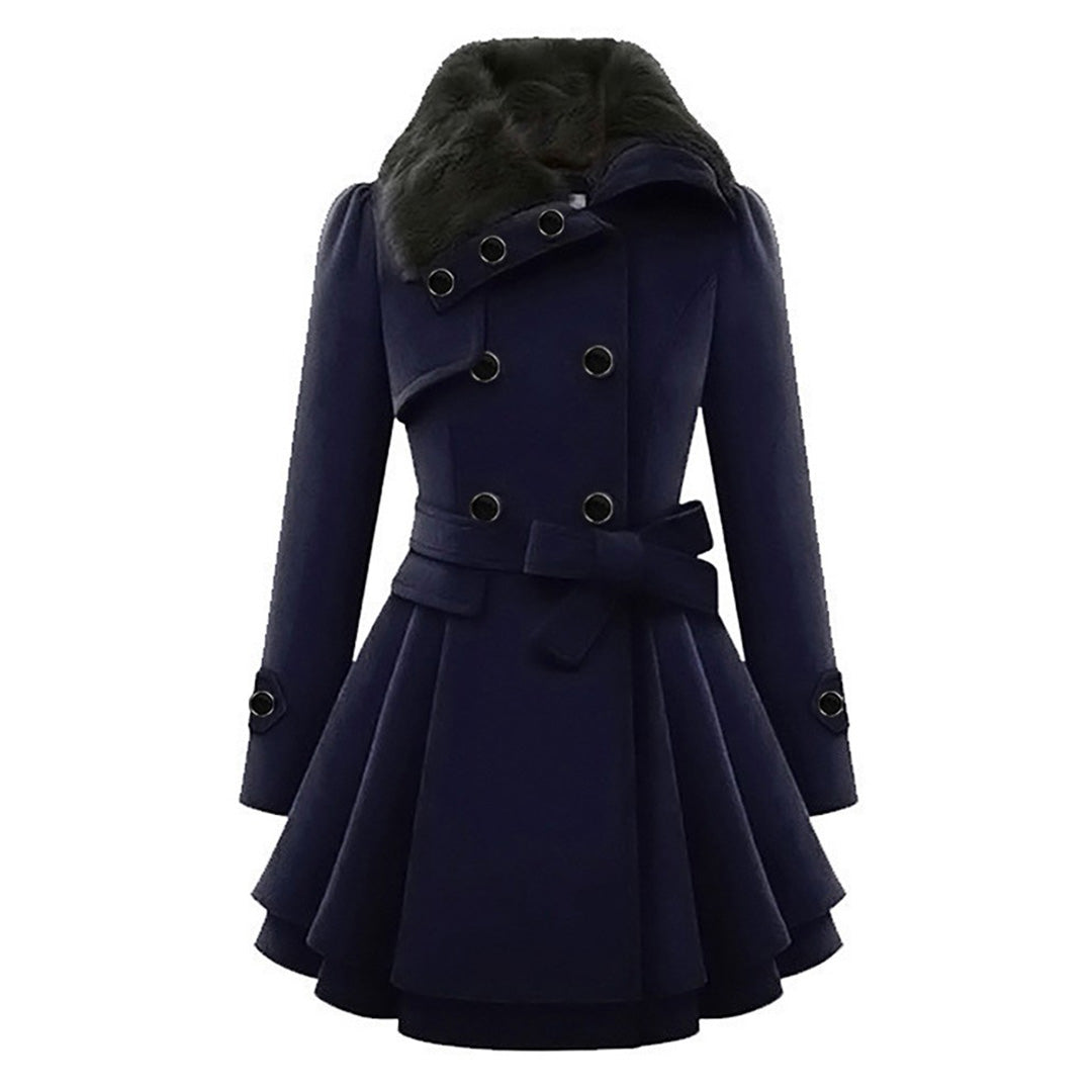 Dameswinterjas - Dubbelrijks - Riem - Prinsessenjas - Wintertrenchcoat-Boetiek Moda
