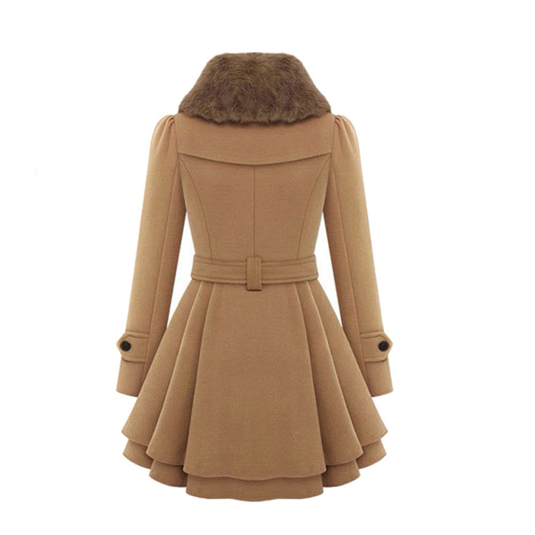 Dameswinterjas - Dubbelrijks - Riem - Prinsessenjas - Wintertrenchcoat-Boetiek Moda