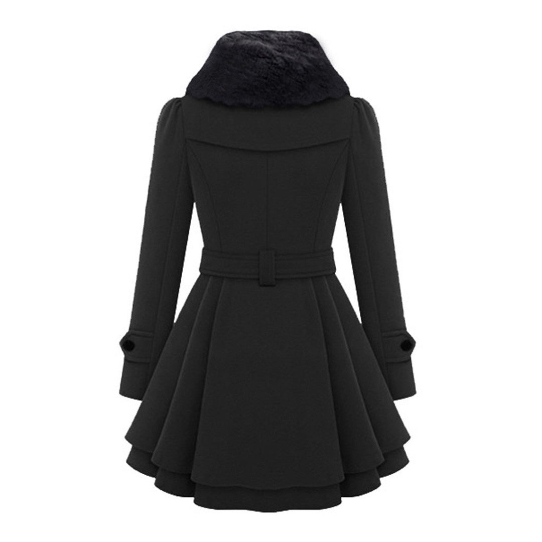 Dameswinterjas - Dubbelrijks - Riem - Prinsessenjas - Wintertrenchcoat-Boetiek Moda