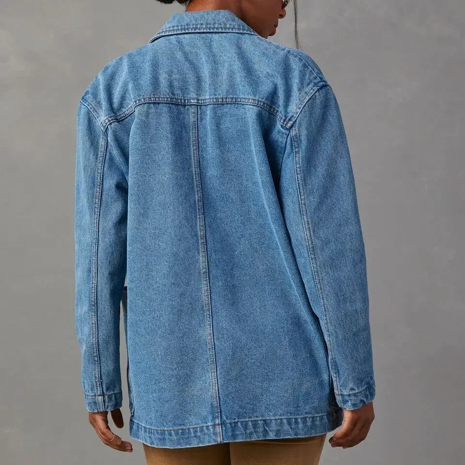 Denim Blazer | Los model | Lang | Denim Jas | Dameskleding-Boetiek Moda