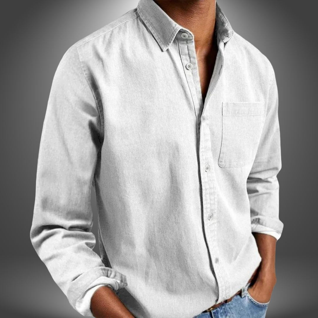 Denim Overhemd | Lange Mouw | Regular Fit | Button-Up Overhemd | Heren Overhemden-Boetiek Moda