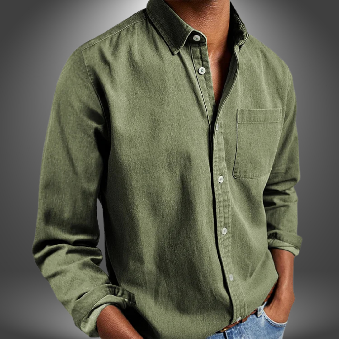 Denim Overhemd | Lange Mouw | Regular Fit | Button-Up Overhemd | Heren Overhemden-Boetiek Moda
